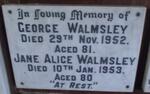 WALMSLEY George -1952 & Jane Alice -1953