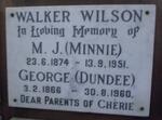 WALKER George, WILSON 1866-1960 & M.J 1874-1951