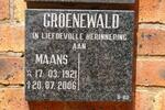 GROENEWALD Maans 1921-2006