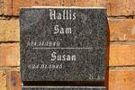HALLIS Sam 1940- & Susan 1945-