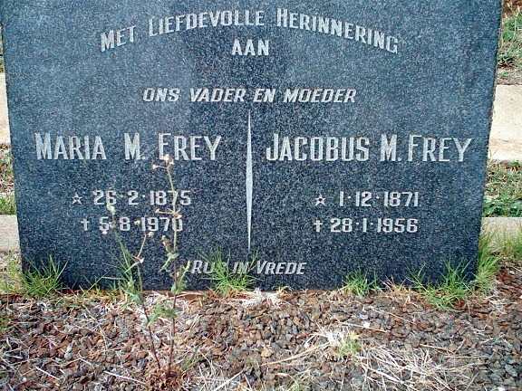 FREY Jacobus M. 1871-1956 & Maria M. 1875-1970
