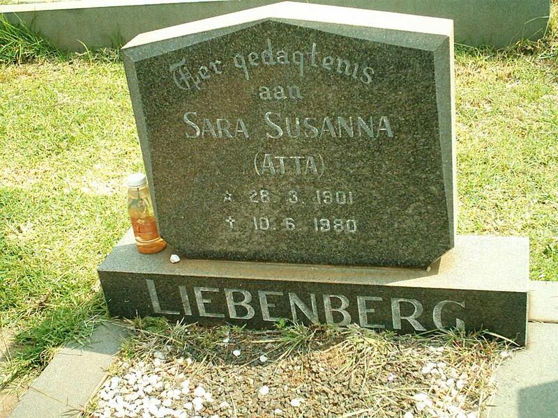 LIEBENBERG Sara Susanna 1901-1980