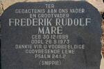 MARE Frederik Rudolf  1899-1972
