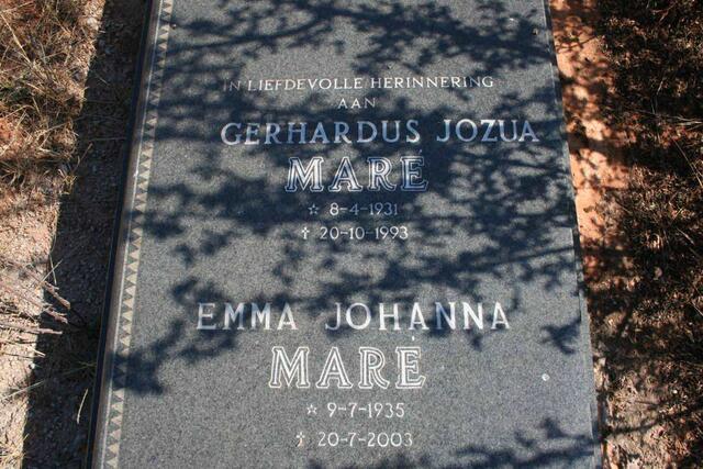 MARE Gerhardus Jozua 1931-1993 & Emma Johanna 1935-2003