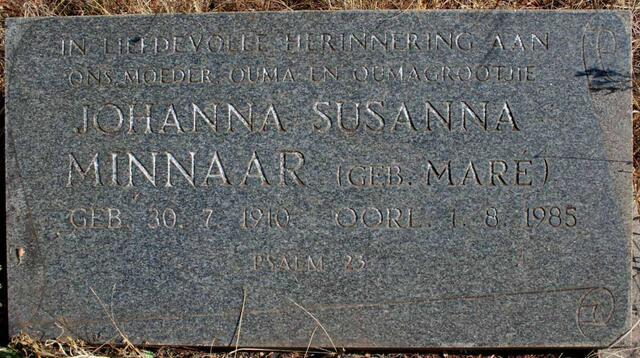 MINNAAR Johanna Susanna nee MARE 1910-1985