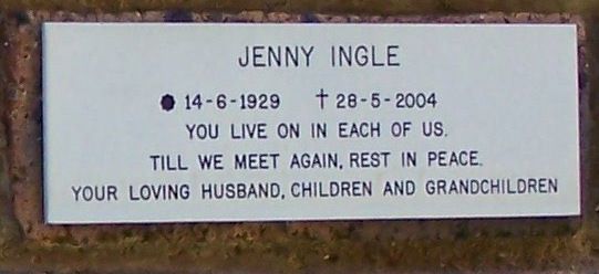 INGLE Jenny 1929-2004