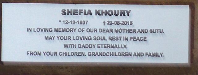 KHOURY Shefia 1937-2015