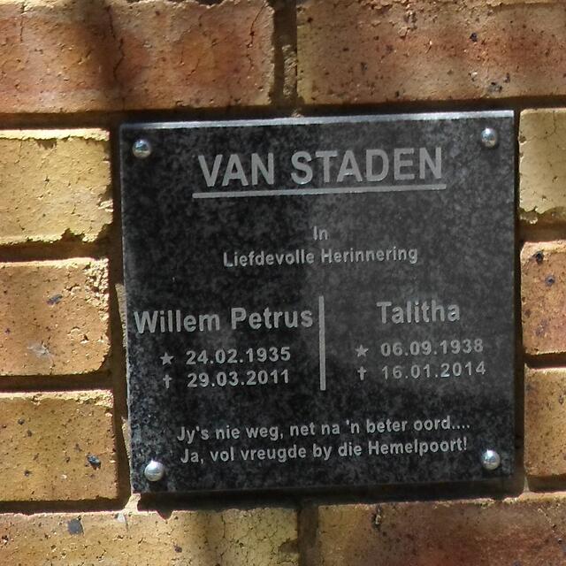STADEN Willem Petrus, van 1935-2011 & Talitha 1938-2014