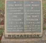 RICHARDSON John Sidney 1878-1945 & Jane 1892-1970