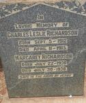 RICHARDSON Charles Leslie 1912-1915 :: RICHARDSON Margaret 1930-1930