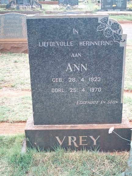 VREY Ann 1923-1970