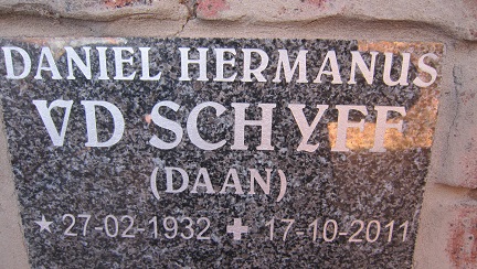 SCHYFF Daniel Hermanus, v.d. 1932-2011