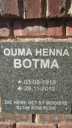 BOTMA Henna 1919-2012