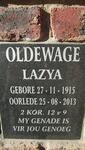 OLDEWAGE Lazya 1915-2013