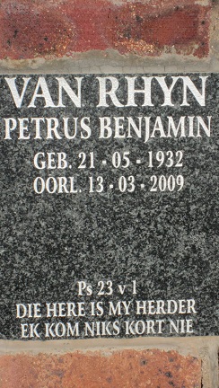 RHYN Petrus Benjamin, van 1932-2009