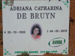 BRUYN Adriana Catharina, de 1932-2012