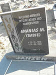 JANSEN Ananias M. 1936-2000