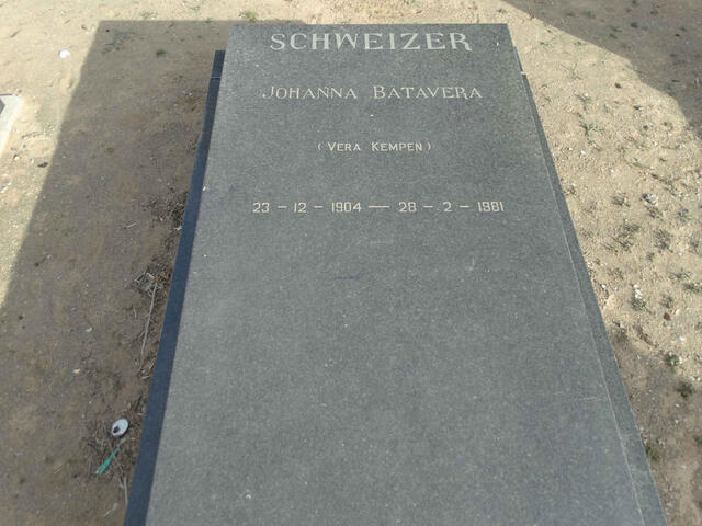 SCHWEIZER Johanna Batavera nee KEMPEN 1904-1981