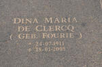 CLERCQ Dina Maria, de nee FOURIE 1911-2005