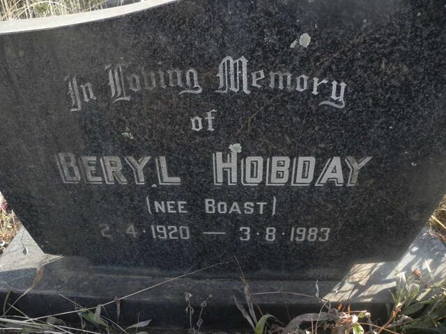 HOBDAY Beryl nee BOAST 1920-1983