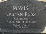 ROSS Mavis Lillian nee BOAST 1908-1987