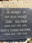 BALDWIN John 1850-1890 & Happy Sarah 1851-1948