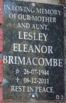 BRIMACOMBE Lesley Eleanor 1944-2011