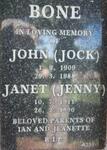 BONE John 1909-1988 & Janet 1911-1996