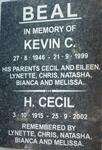 BEAL H. Cecil 1915-2002 :: BEAL Kevin C. 1946-1999