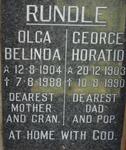 RUNDLE George Horatio 1903-1990 & Olga Belinda 1904-1988