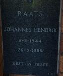 RAATS Johannes Hendrik 1944-1986