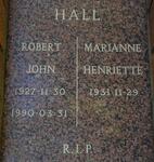 HALL Robert John 1927-1990 & Marianne Henriette 1931-