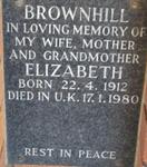 BROWNHILL Elizabeth 1912-1980