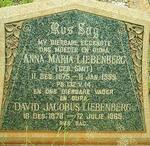 LIEBENBERG David Jacobus  1876-1965 & Anna Maria SMIT 1875-1959
