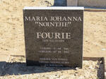 FOURIE Maria Johanna nee TALJAARD 1910-1942