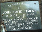TIMCKE John David 1924-1995 & Olga Mary 1927-2012