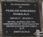 SHABALALA Pearlgin Nomaswazi 1965-2015