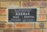 BIERMAN Izak 1926-2015 & Brenda 1930-2011