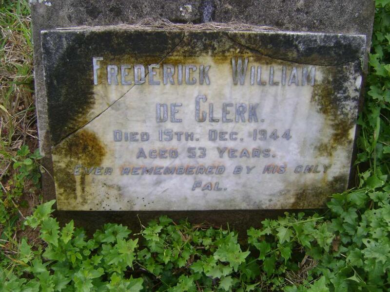 CLERK Frederick William, de -1944