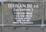TERBLANCHE P.S. 1932-2012