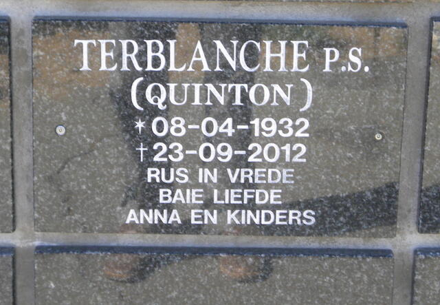 TERBLANCHE P.S. 1932-2012