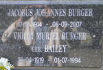 BURGER Jacobus Johannes 1914-2007 & Violet Muriel BAILEY 1919-1994