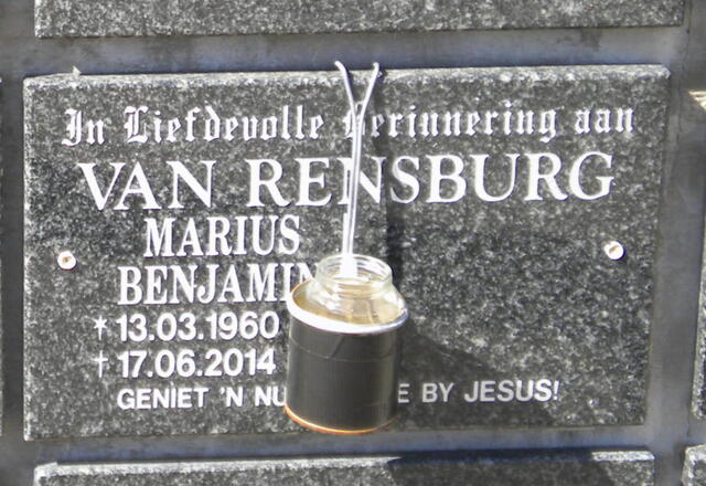 RENSBURG Marius Benjamin, van 1960-2014