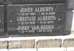 ALBERTS Josef 1951-2015 :: ALBERTS Grietjie 1952-2012 :: VAN EEDEN Josef 2002-2012