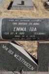WESTHUIZEN Emma Ida, van der nee STEBBING 1922-1979