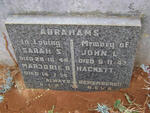ABRAHAMS John L. -1947 & Sarah S. -1946 :: HACKETT Marjorie B. -1974