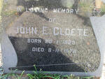 CLOETE John E. 1925-1976