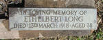 LONG Ethelbert -1918