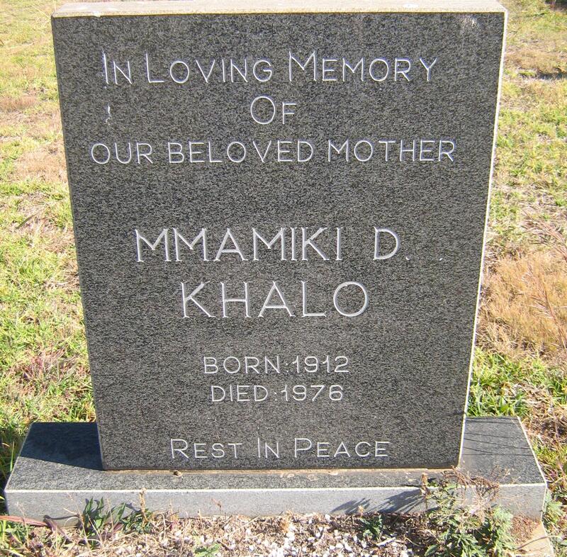 KHALO Mmamiki D. 1912-1976