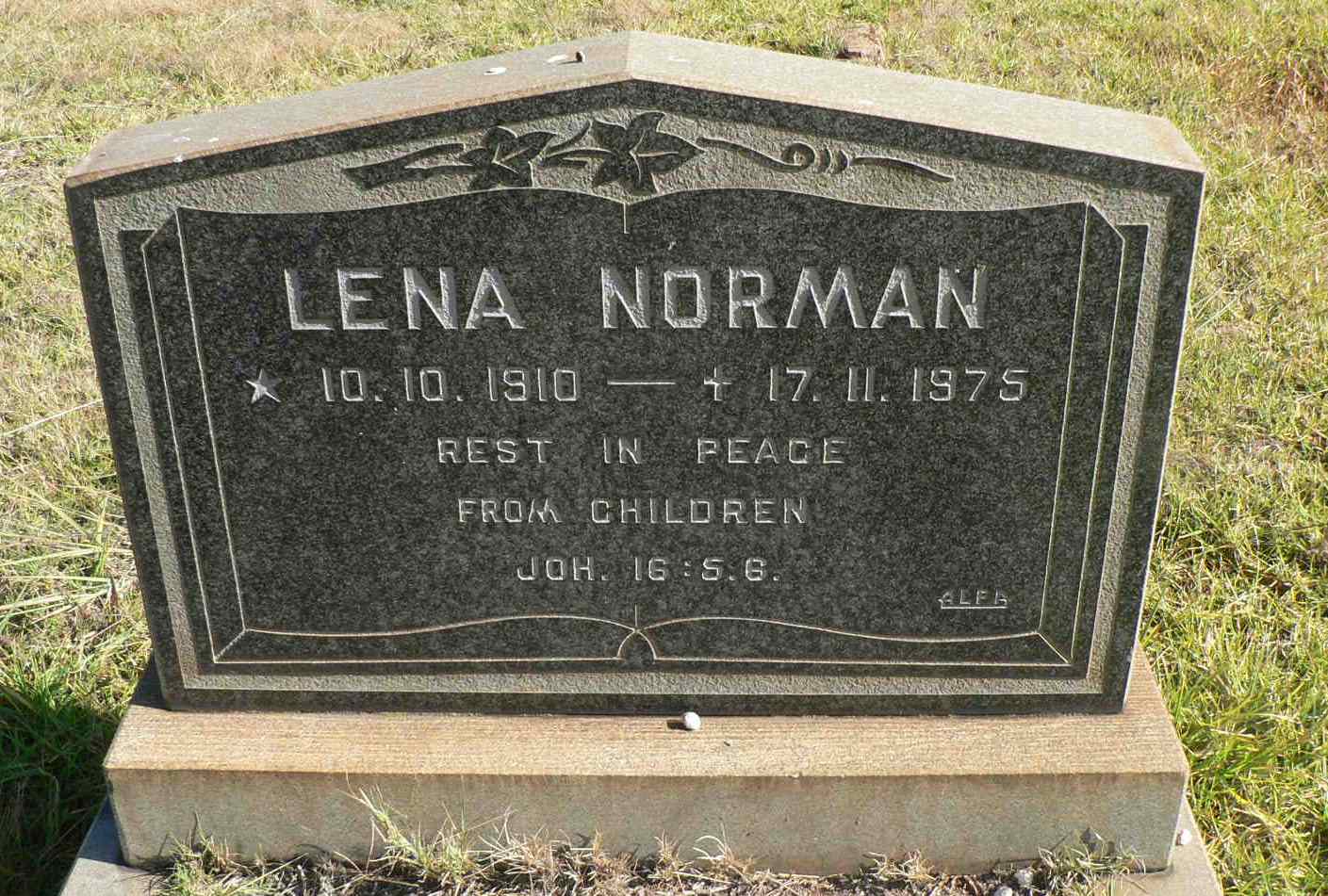 NORMAN Lena 1910-1975